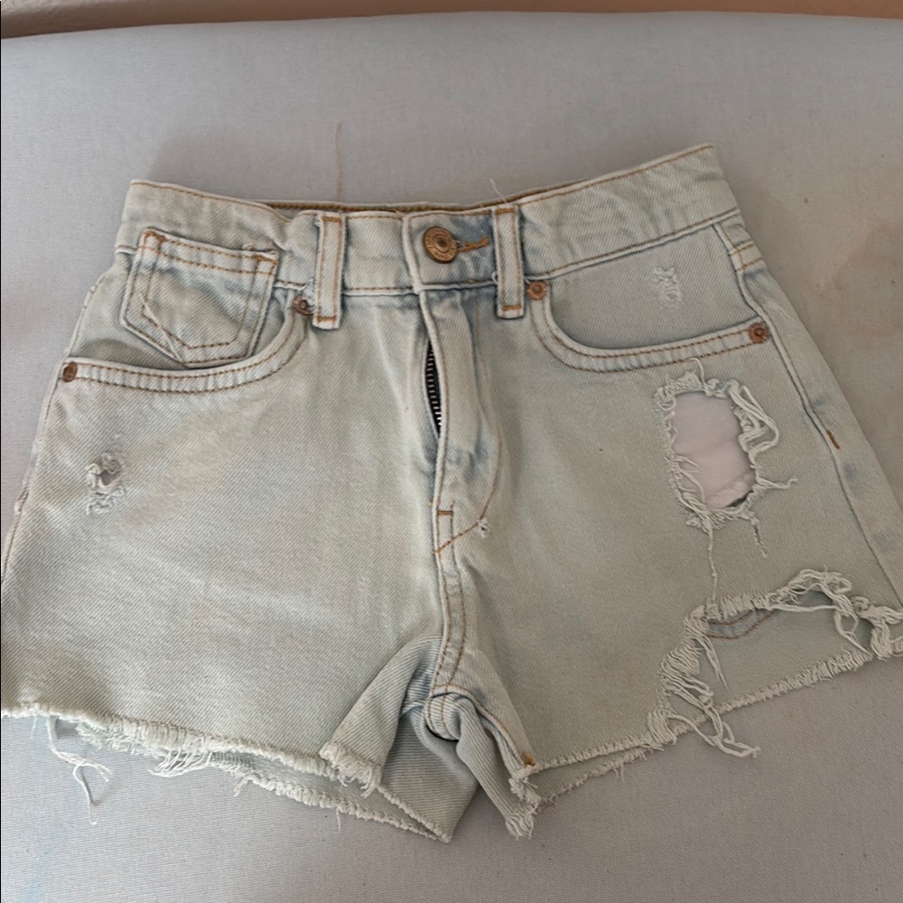 Distressed Light green Denim Zara Shorts